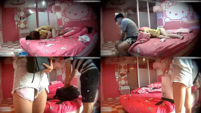 白富美短裤美女被情人从前面先操一会又从后面用力内射